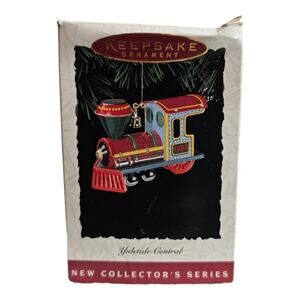 Hallmark Vintage Ornament 1994 Yuletide Central #1 in Series Pressed Tin Train